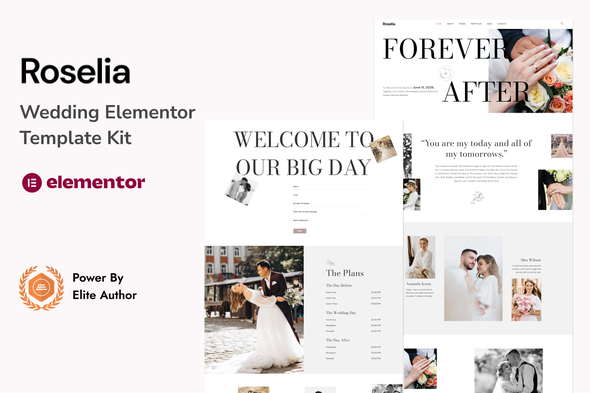 Roselia – Wedding Elementor Template Kit