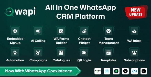 Wapi – WhatsApp CRM SaaS with Chatbot Flow Builder, API Automation & Multi-Tenant System