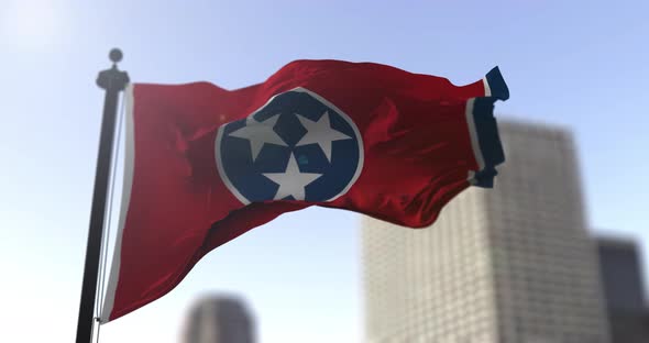 Tennessee state flag waving