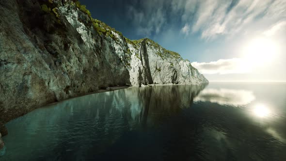 Near the Limestone Cliffs in the Ocean