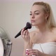 Blond Woman Applying Makeup in Morning - VideoHive Item for Sale
