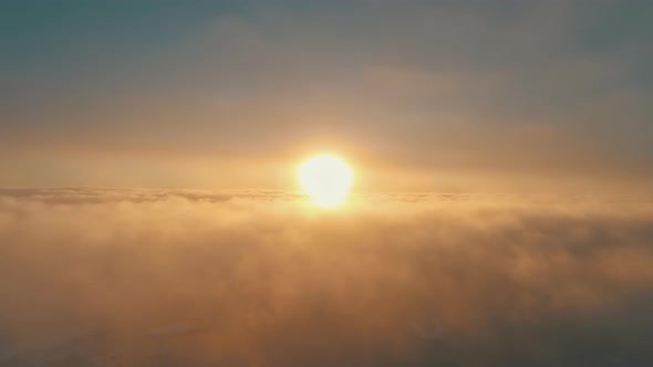 Antarctic Sunset Ocean Coast Fog Aerial Timelapse