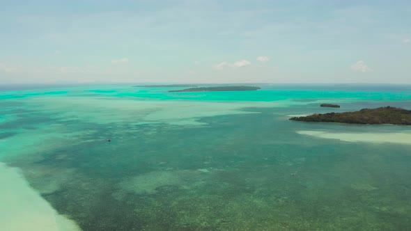 Tropical Islands with Beaches in the Blue Sea Balabac Palawan Philippines