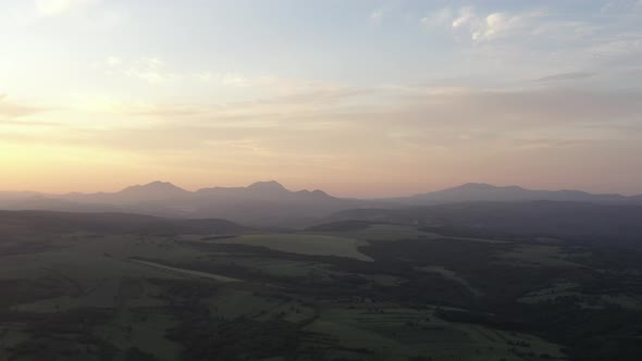 Mountains Stol Veliki Krsh and Deli Jovan before sunset 4K aerial video