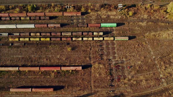 Railway Sorting Station at Sunset