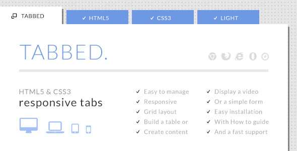 Tabbed - HTML5 & CSS3 Responsive Tabs