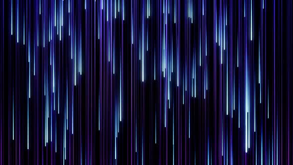 Neon light stripes, beautiful blue streamers flying in the dark