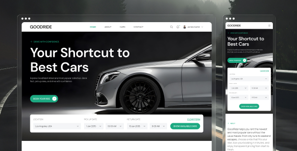 GoodRide – Car Rental Website UI Figma Template