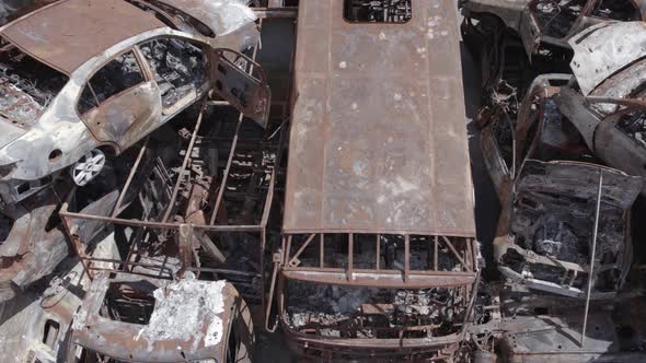 Wardestroyed Cars in Irpin Bucha District Ukraine