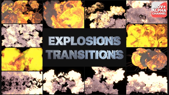 Explosion Transitions | Motion Graphics Pack alt