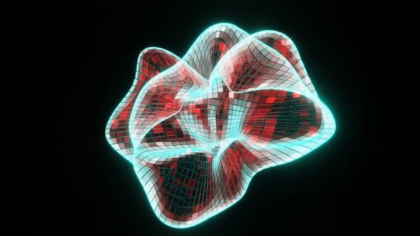 Rotation of a Neon Abstract Figure 02