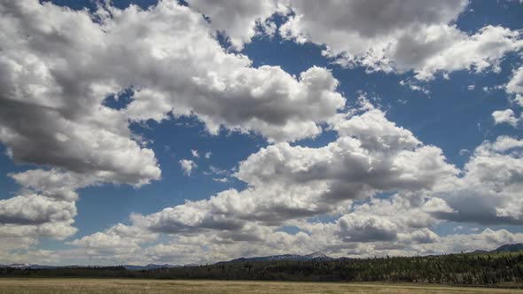 Clouds moving through the sky in a time lapse