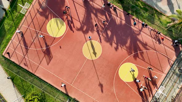 Basketball court Aerial View 4 K Alanya Turkey