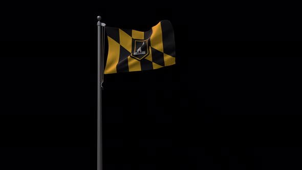 Baltimore City Flag With Alpha 4K