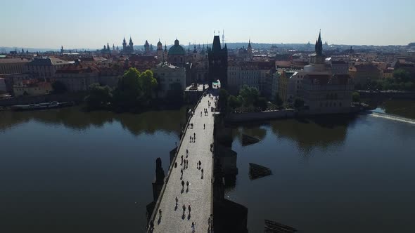 Aerial view of Charles Bridge 