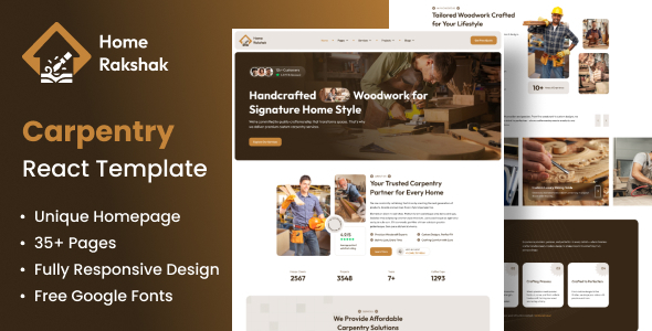 Carpentry Service React Template - Home Rakshak