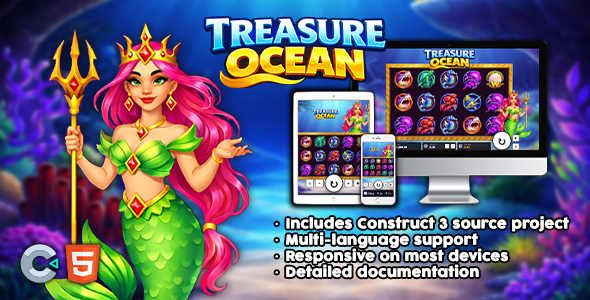 Treasure Ocean - Construct 3 HTML5 Game Source Code