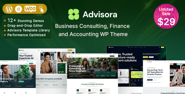 Advisora – Business Consulting, Finance & Accounting WordPress Theme