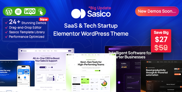 Sasico - SaaS & Tech Startup WordPress Theme