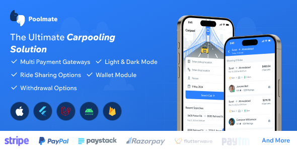 PoolMate | BlaBlaCar Clone | Complete Carpooling Solution in Flutter