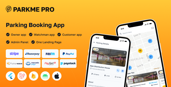 ParkMePRO - Flutter Complete Car Parking App with Owner and WatchMan app