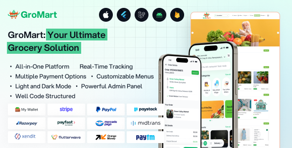 GroMart | Grocery Store App | Grocery Delivery | Multivendor Grocery Flutter App with AI Assistant