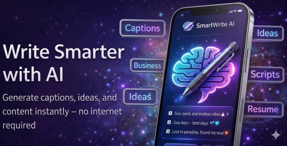 SmartWrite AI - Premium AI Writing Assistant with DeepSeek AI / Jetpack Compose / AdMob / MVVM / Roo