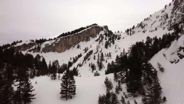 Kosovo Mountains Drone Flight during Winter