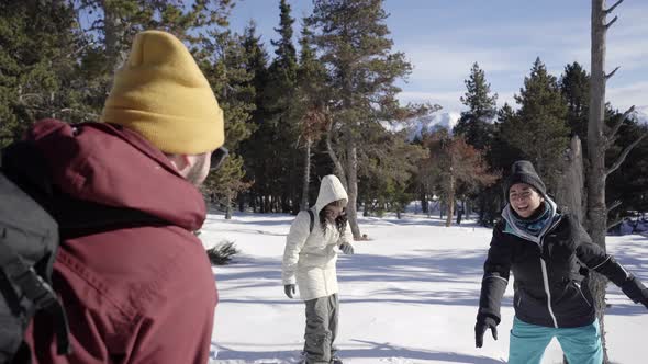 Happy People From the Snow Fight