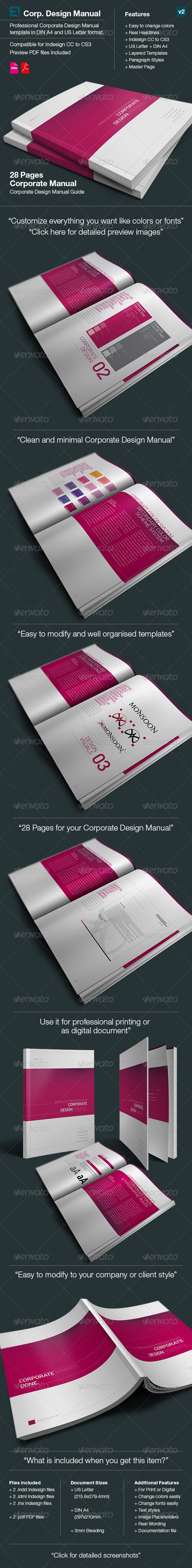 Corporate Design Manual Guide -  28 Pages