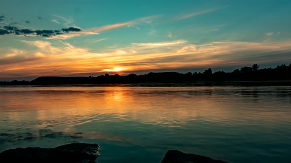 Sunset on the Vistula River.