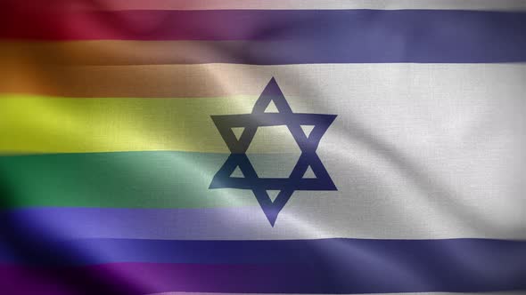 LGBT Israel Flag Loop Background 4K