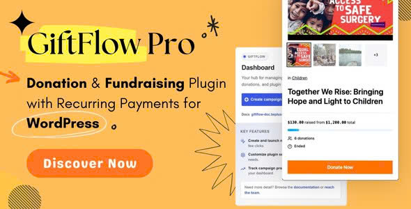 GiftFlow Pro – Donation & Fundraising Plugin with Recurring Payments for WordPress