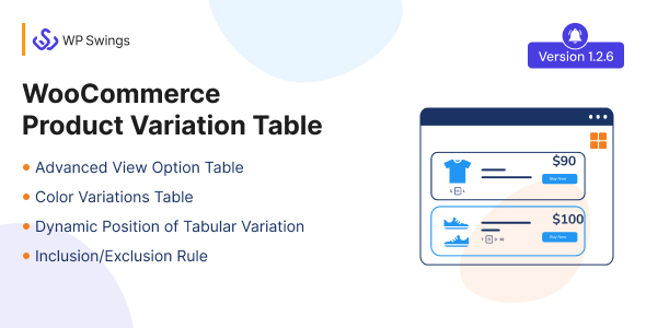 WooCommerce Product Variation Table - Tabular Format, Grid View of Variation, Table Customization