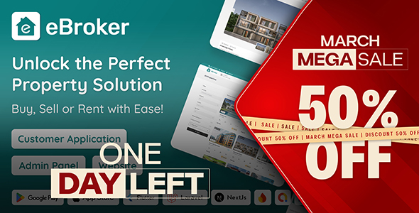 eBroker - Real Estate Property Buy-Rent-Sell Flutter app with Laravel Admin Panel | Web Version