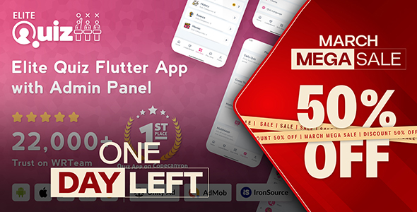 Elite Quiz - Trivia Quiz | Quiz Game - Flutter Full App + Admin Panel