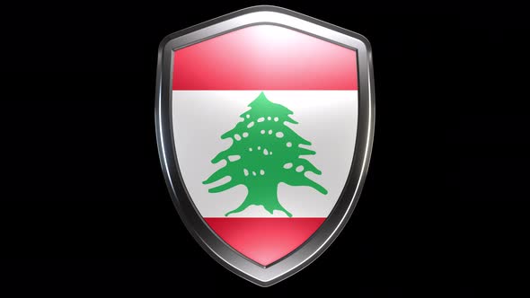 Lebanon Emblem Transition with Alpha Channel - 4K Resolution