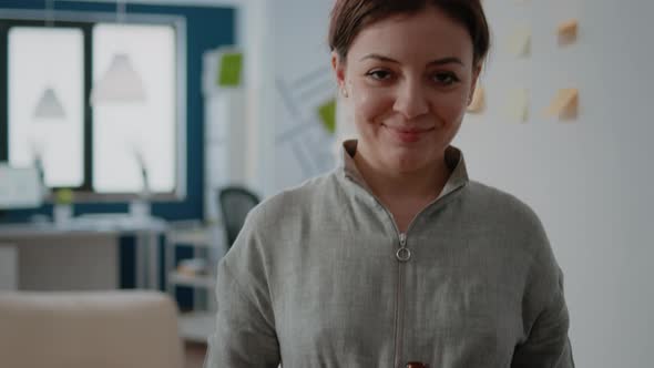 Portrait of Woman with Bottle of Beer in Hand for Drinks After Work