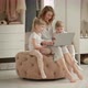 Mom with Daughters Blonde Twins Sitting at a Laptop - VideoHive Item for Sale