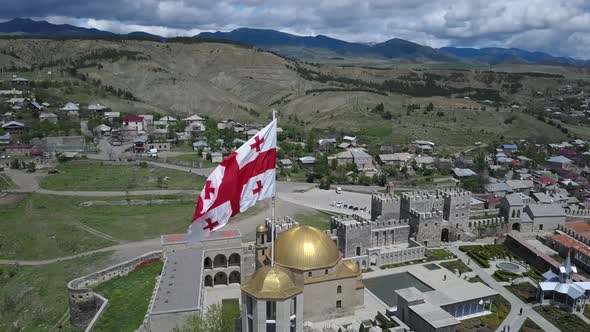 Aerial View of Rabati Fortress in Akhaltsikhe, Georgia