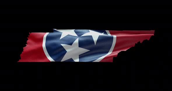 Tennessee state flag waving animation background