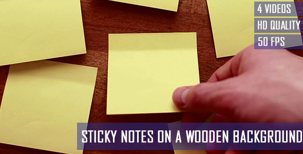 Sticky Notes On A Wooden Background
