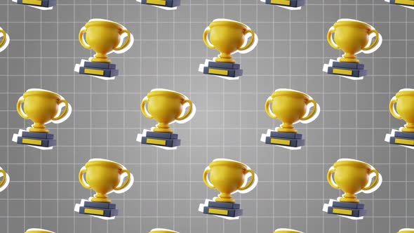 3D Golden Trophy Winner Animation Background