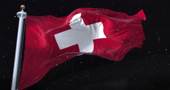 Switzerland Flag Waving