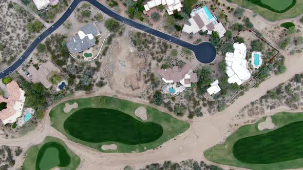 Aerial View Above Golf Course and Luxury Villas, Scottsdale