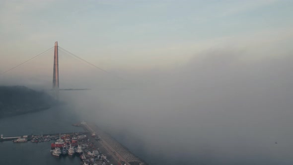 Yavuz Sultan Selim bridge in the clouds