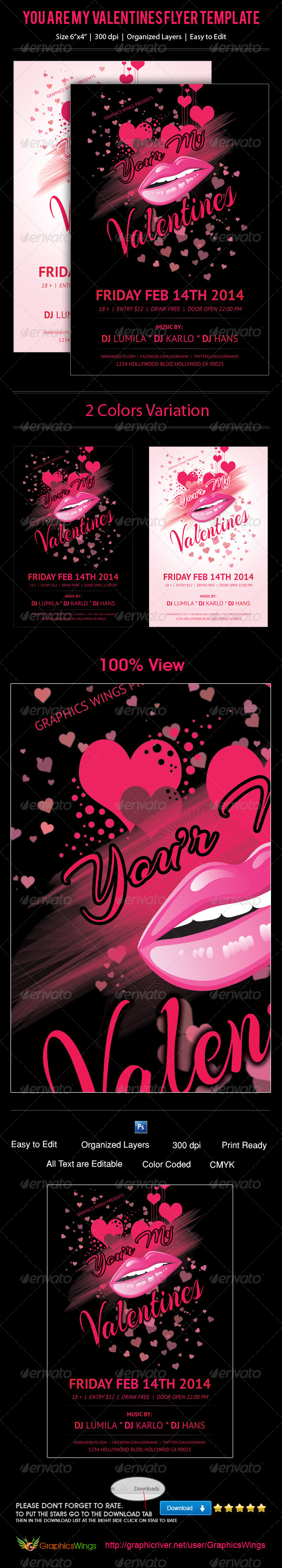 You Are My Valentines Flyer Template