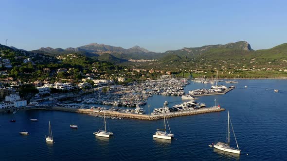 Sailing boats at marina of Port Andratx, Mallorca, Spain