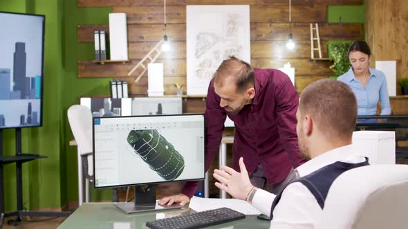 Construction Engineers Working on a Heating Turbine for Business Buildings