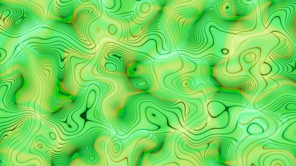 Green Color Abstract Seamless Line Pattern Liquid Animated Background